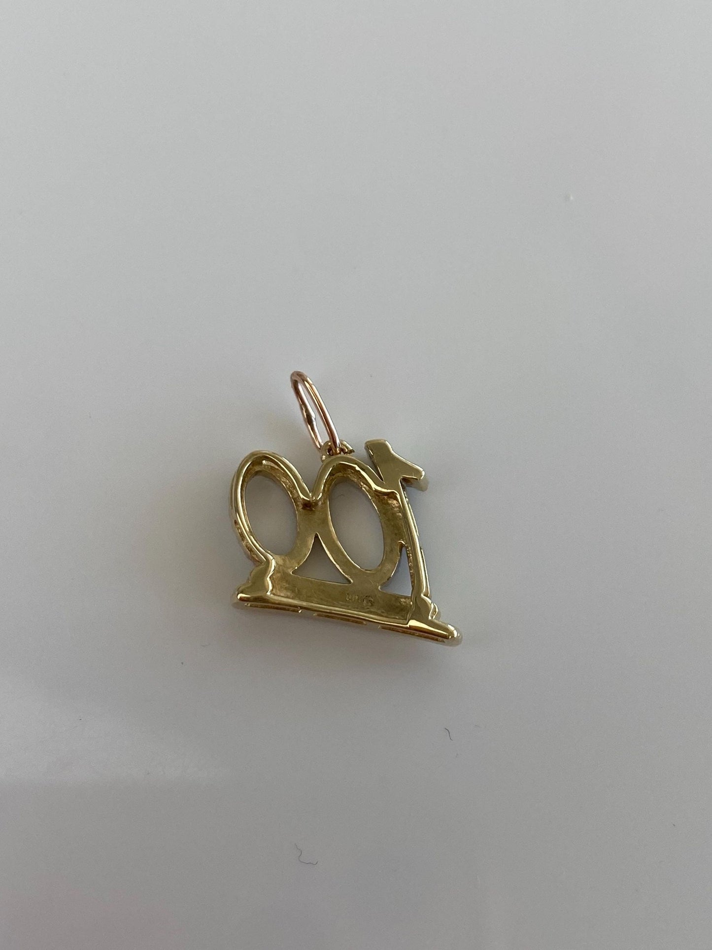 Vintage Solid 10k White & Yellow Gold Diamond '100' Charm