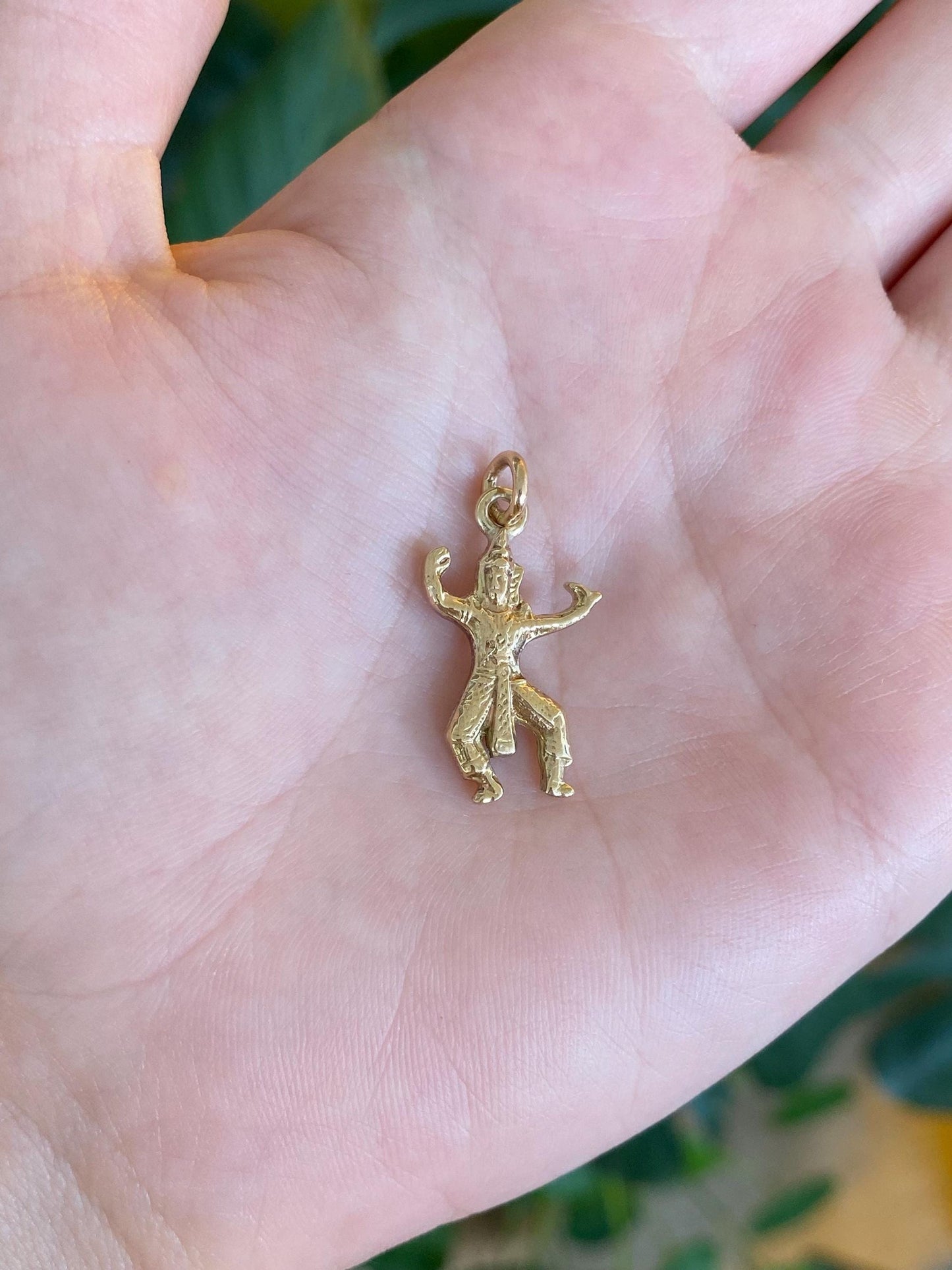 Vintage Solid 12k Yellow Gold Thai Dancer Charm