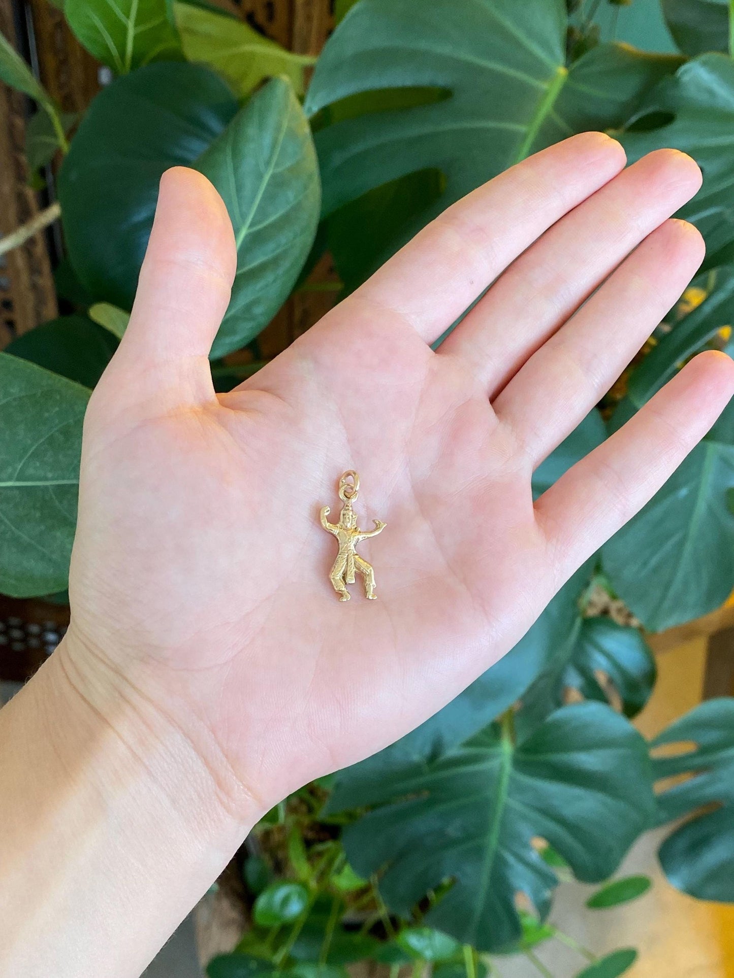 Vintage Solid 12k Yellow Gold Thai Dancer Charm