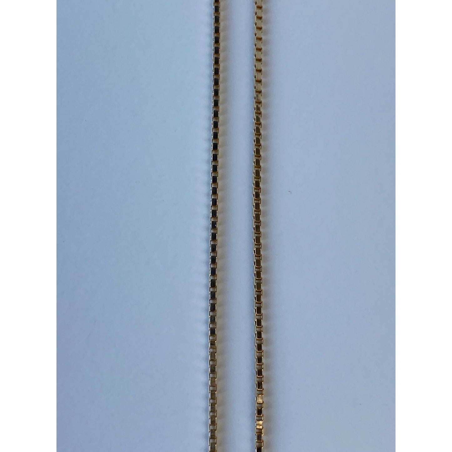 Vintage Solid 14k Yellow Gold Box Chain Necklace - 16 inches