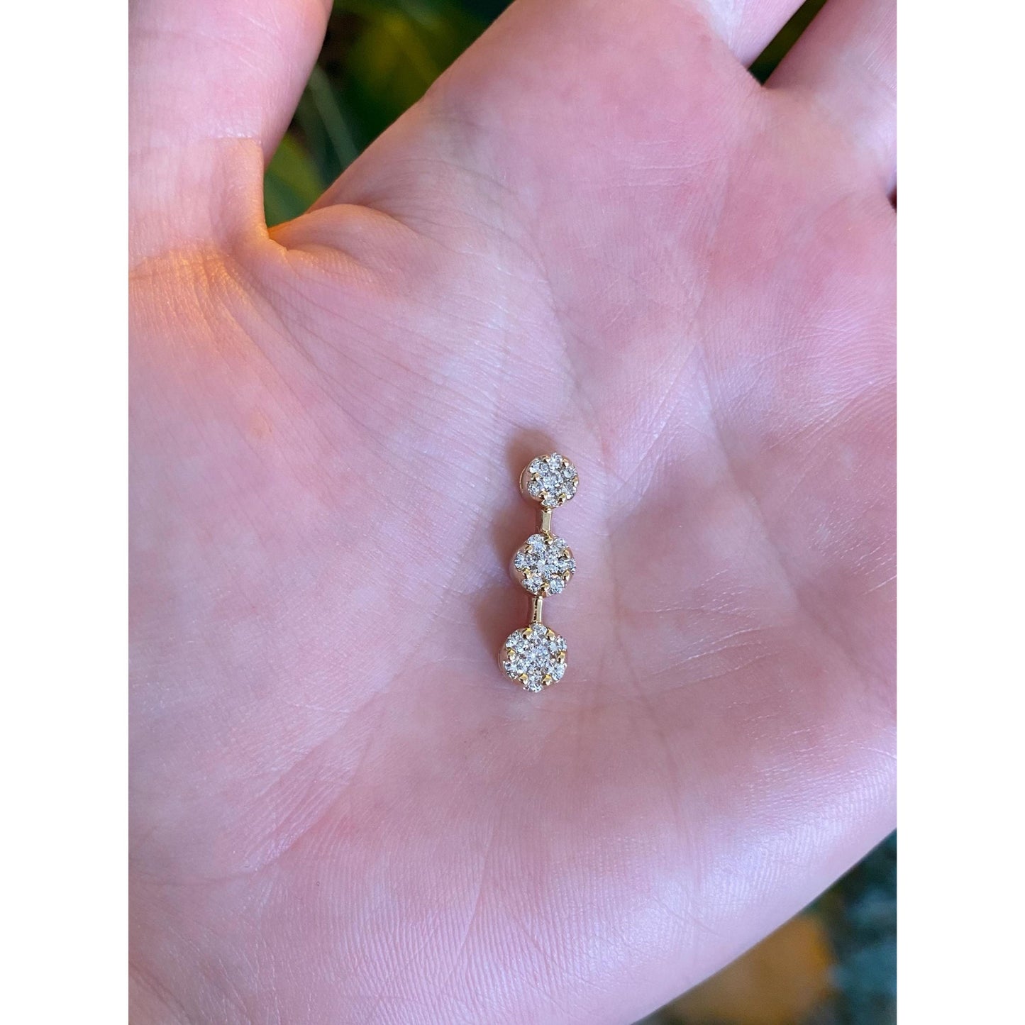 Vintage Solid 14k Yellow Gold Diamond Charm