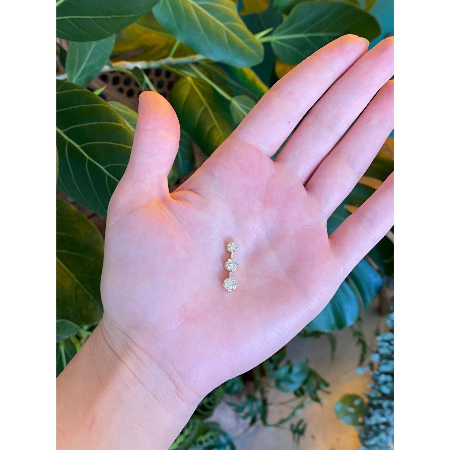 Vintage Solid 14k Yellow Gold Diamond Charm