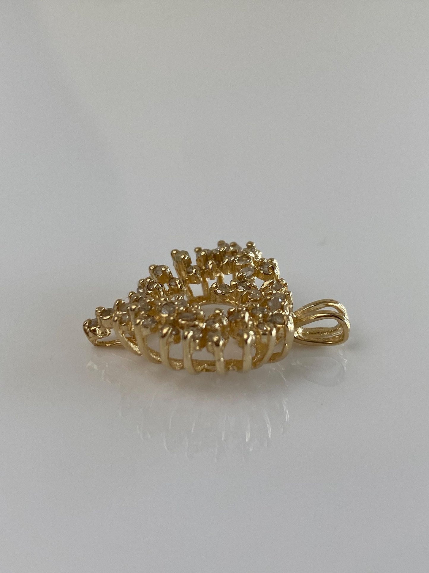 Vintage Solid 14k Yellow Gold Diamond Heart Charm
