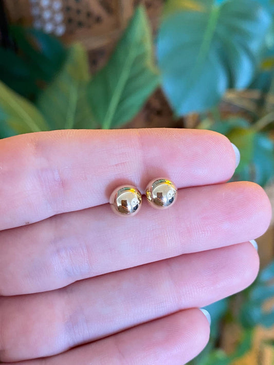 Vintage 14k Yellow Gold Ball Stud Earrings