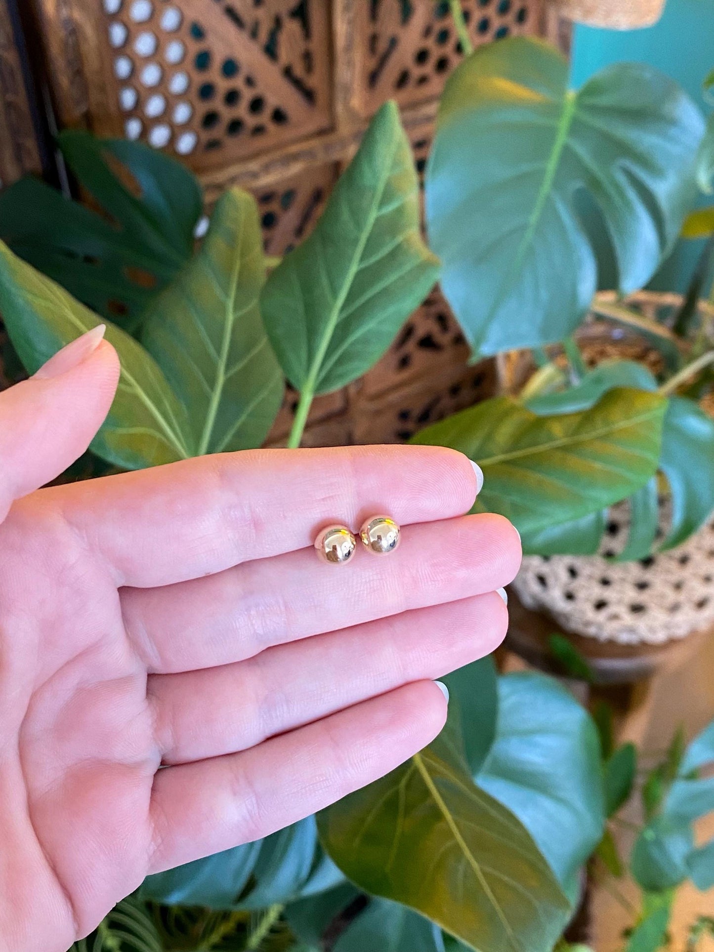Vintage 14k Yellow Gold Ball Stud Earrings