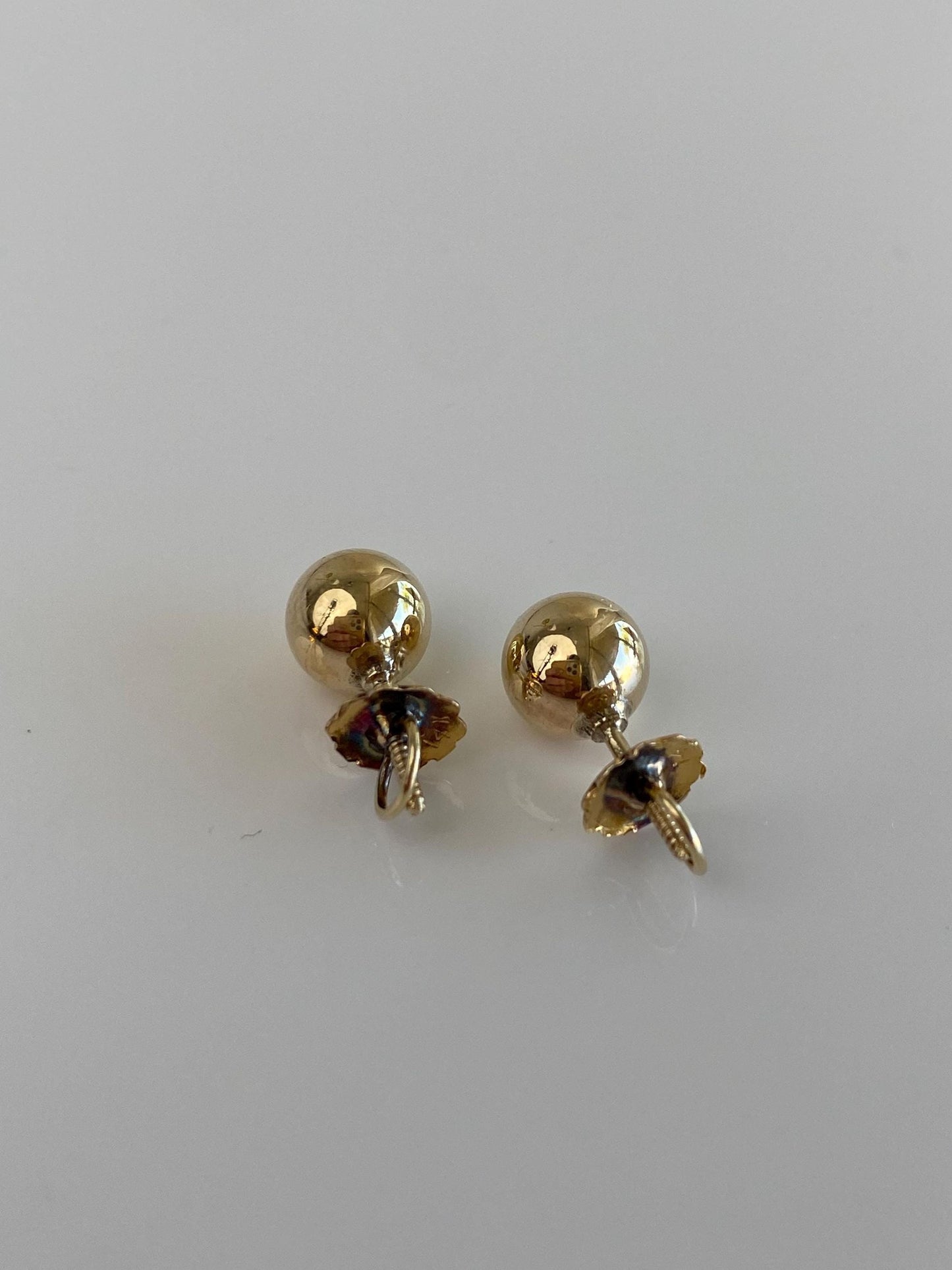 Vintage 14k Yellow Gold Ball Stud Earrings