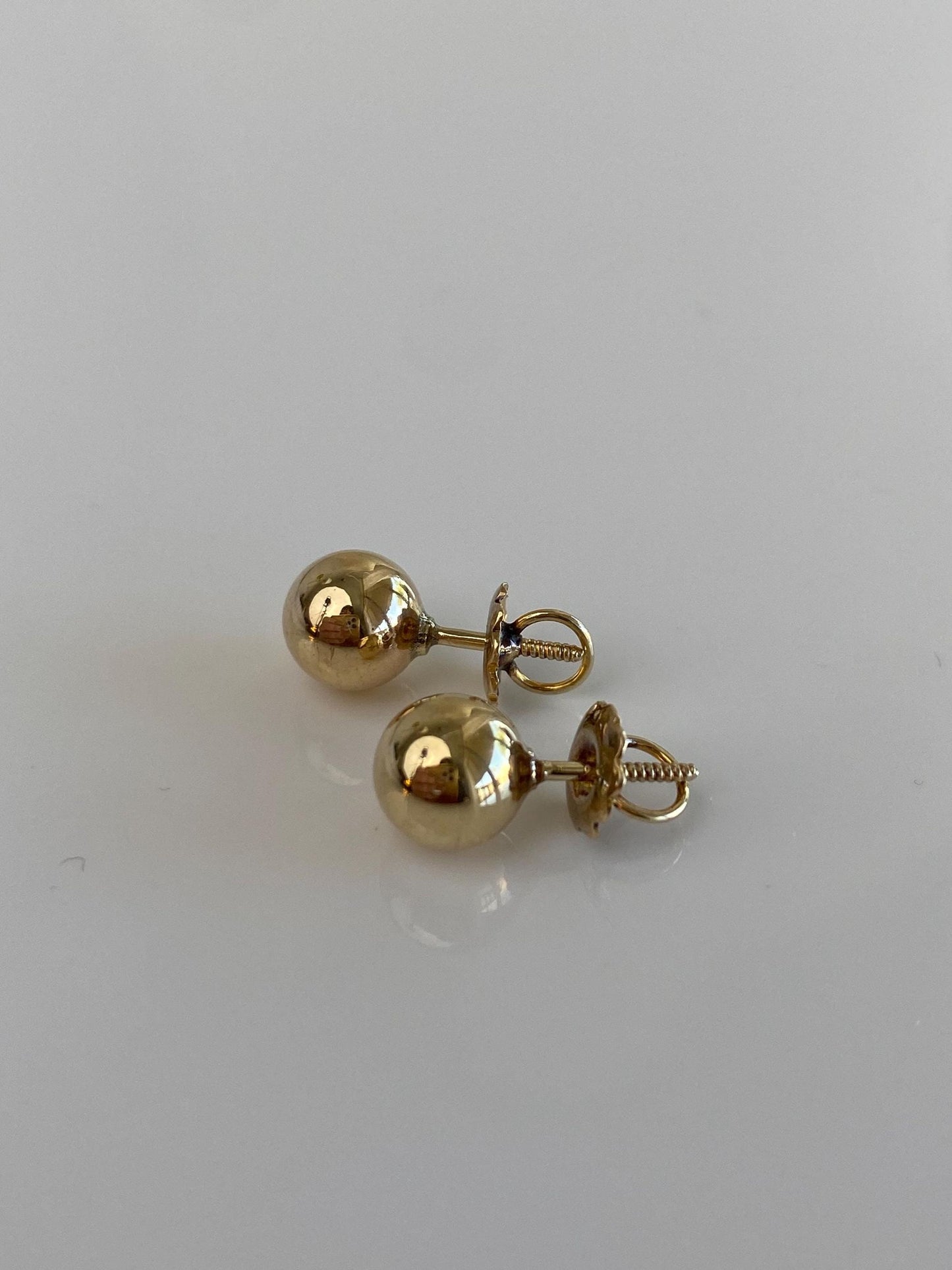 Vintage 14k Yellow Gold Ball Stud Earrings