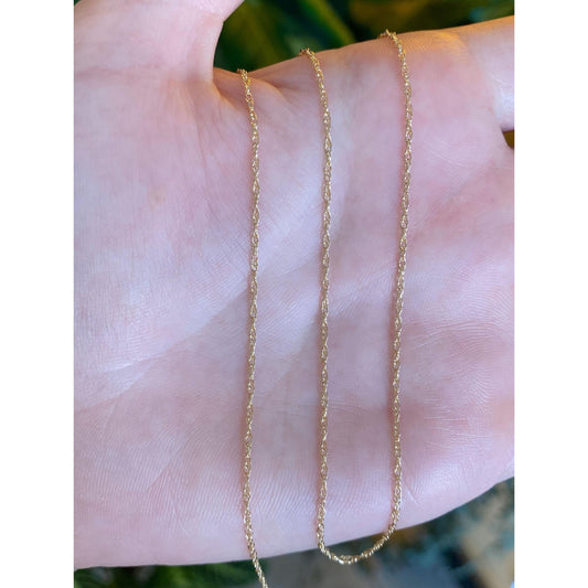 Vintage Solid 14k Yellow Gold Dainty Chain Necklace - 18 inches