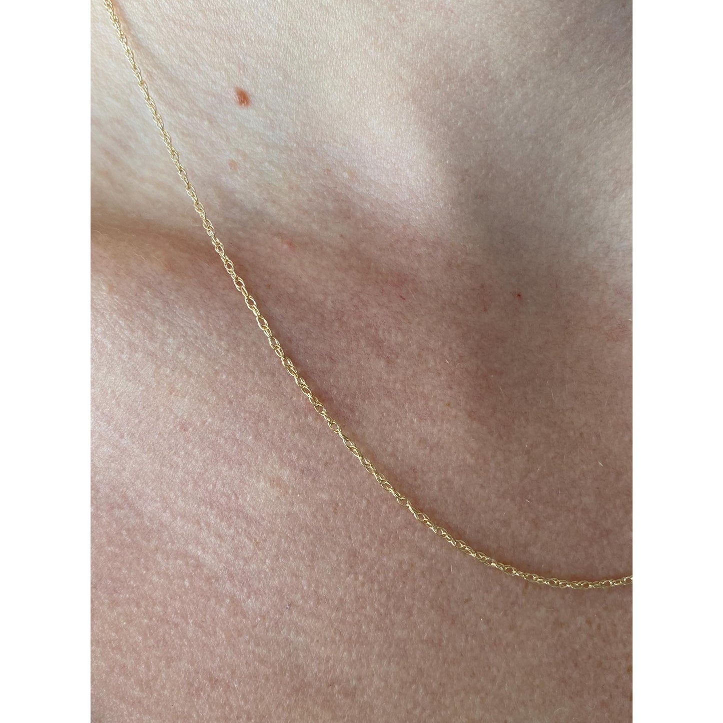 Vintage Solid 14k Yellow Gold Dainty Chain Necklace - 18 inches