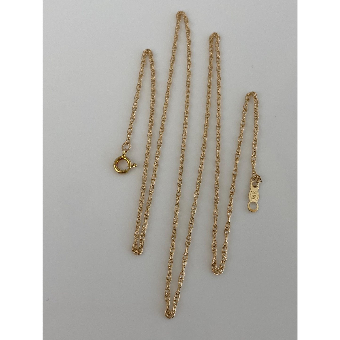 Vintage Solid 14k Yellow Gold Dainty Chain Necklace - 18 inches