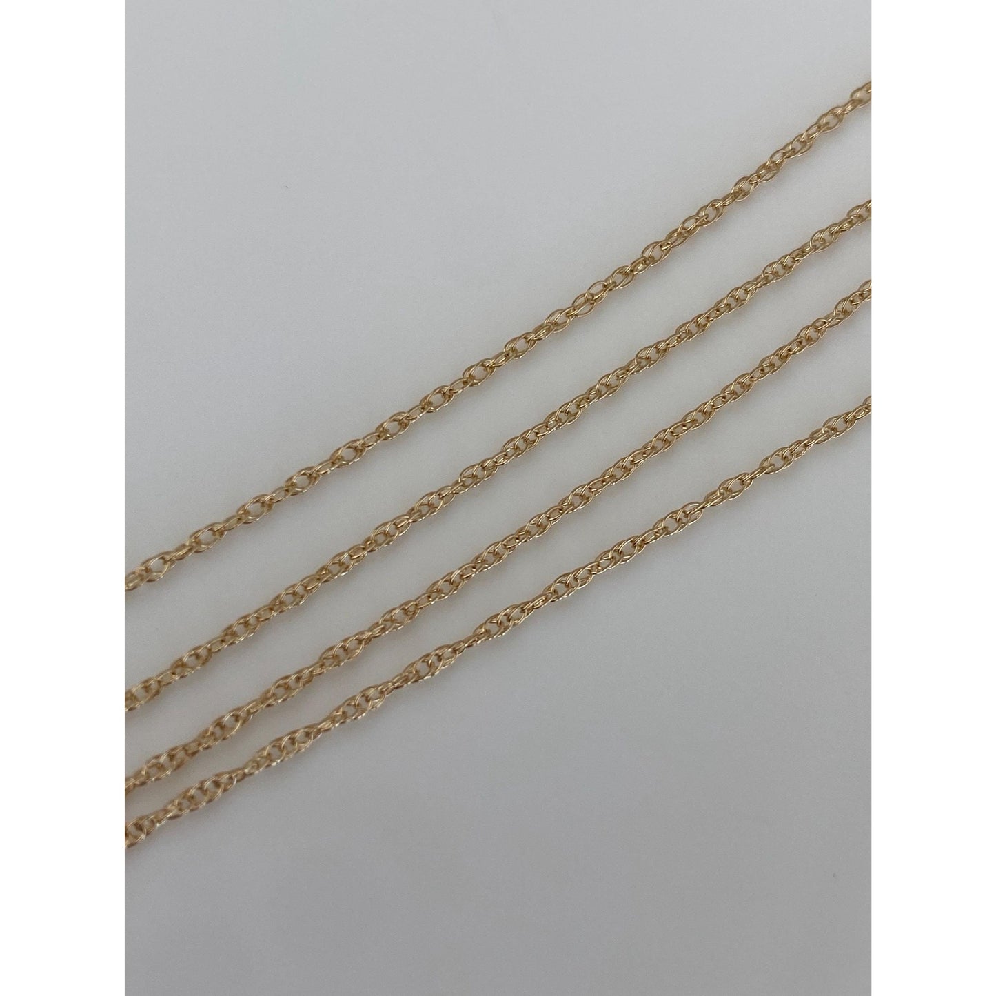 Vintage Solid 14k Yellow Gold Dainty Chain Necklace - 18 inches