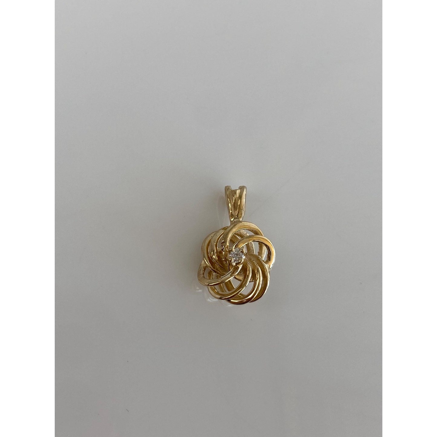 Vintage Solid 14k Yellow Gold Diamond Knot Charm