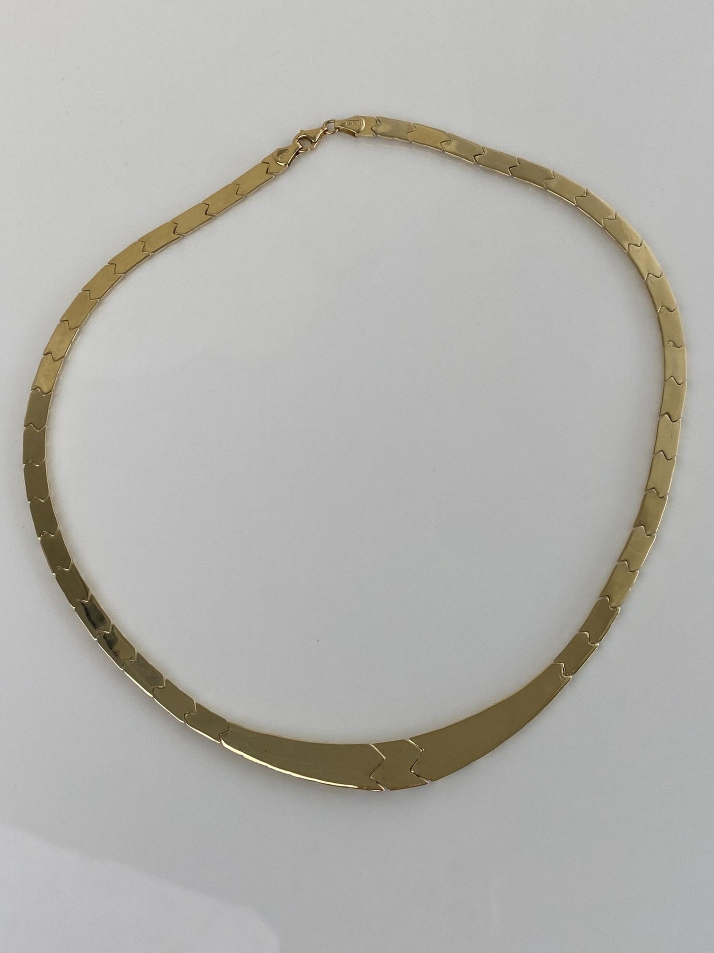 Vintage 10k White & Yellow Gold Graduated Woven Link Chain Necklace - 17.5 inches