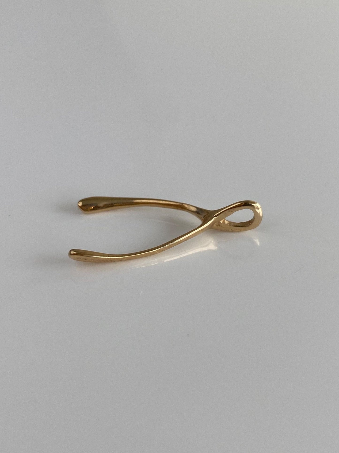 Vintage Solid 14k Yellow Gold Wishbone Charm