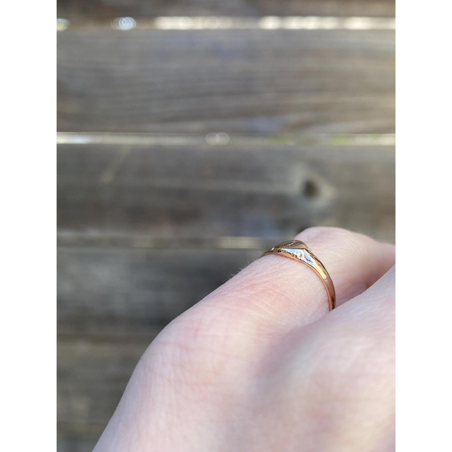 Vintage Solid 10k Rosey Gold Monogram Baby Signet Ring - Size 2.75