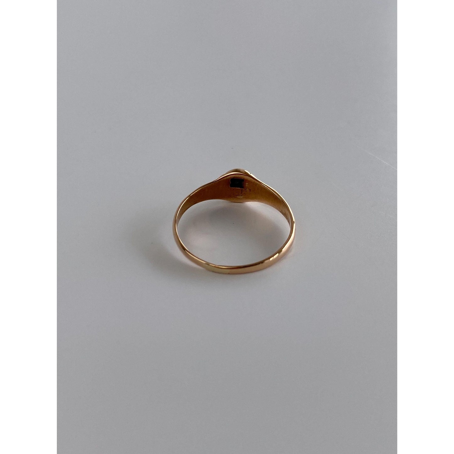 Vintage Solid 10k Rosey Gold Monogram Baby Signet Ring - Size 2.75