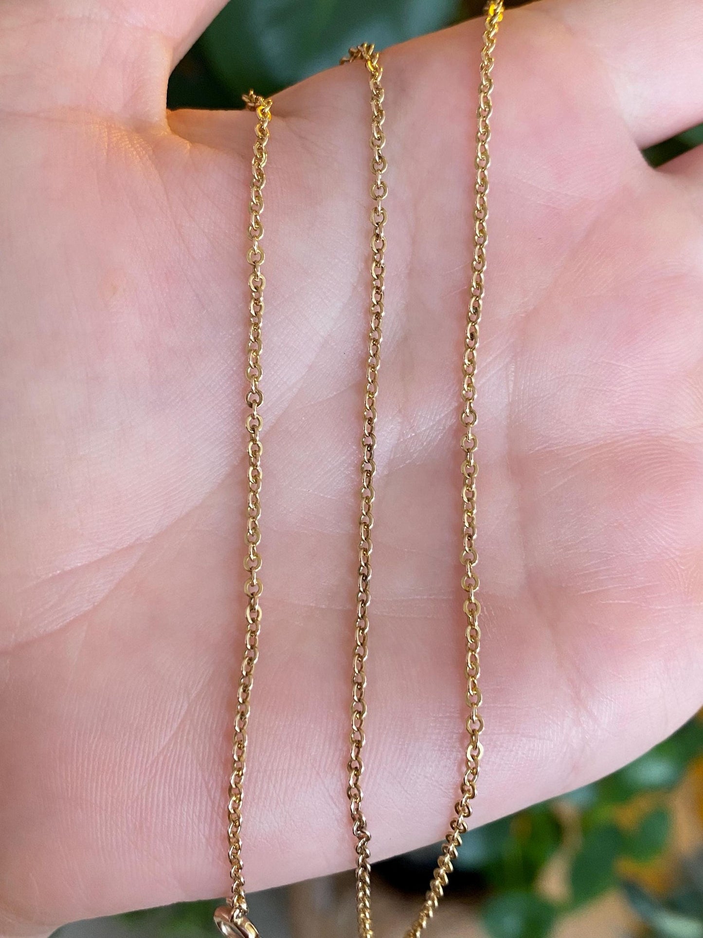 Vintage Solid 10k Yellow Gold Rolo Chain Necklace - 15.5 inches