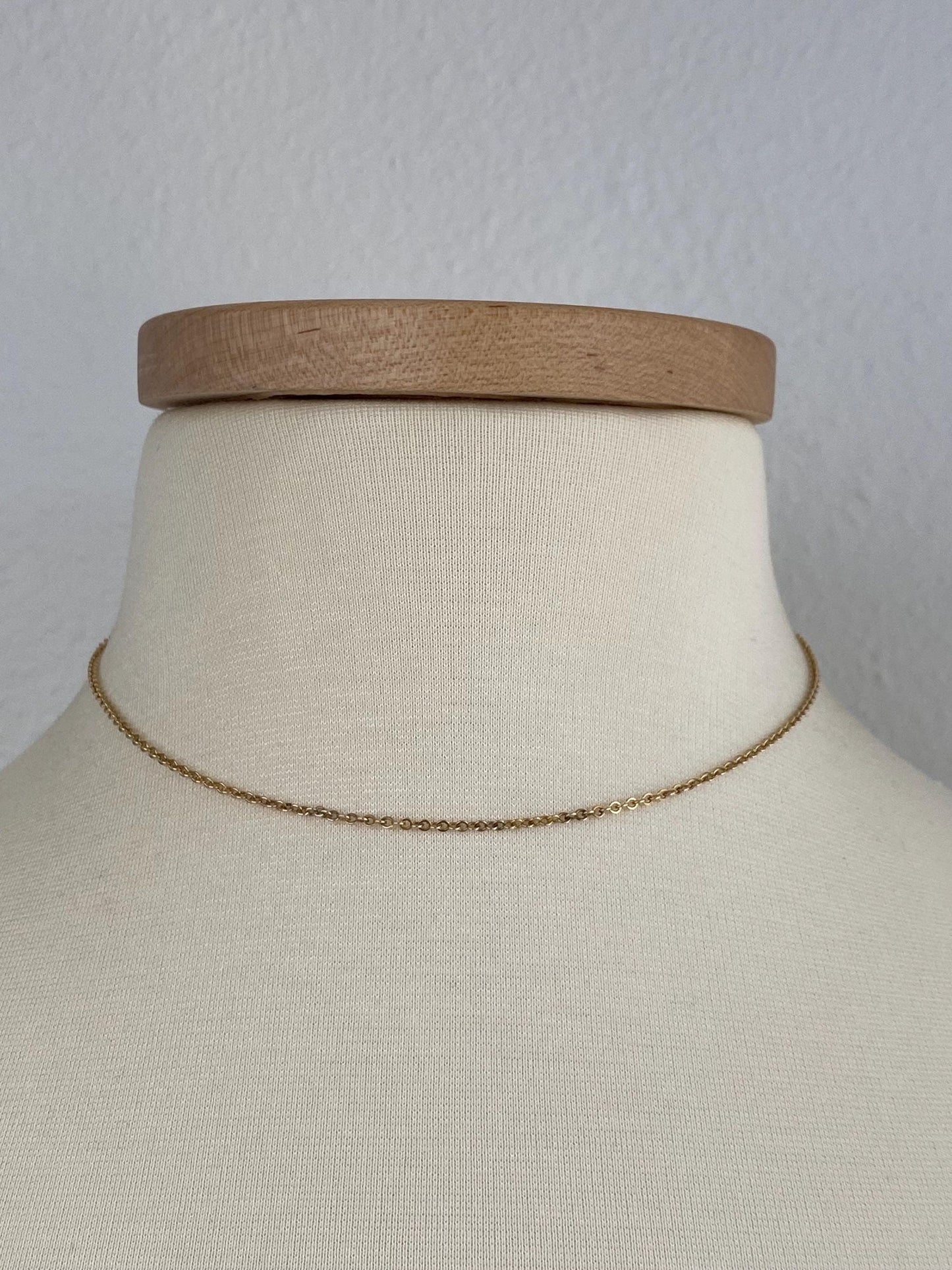 Vintage Solid 10k Yellow Gold Rolo Chain Necklace - 15.5 inches