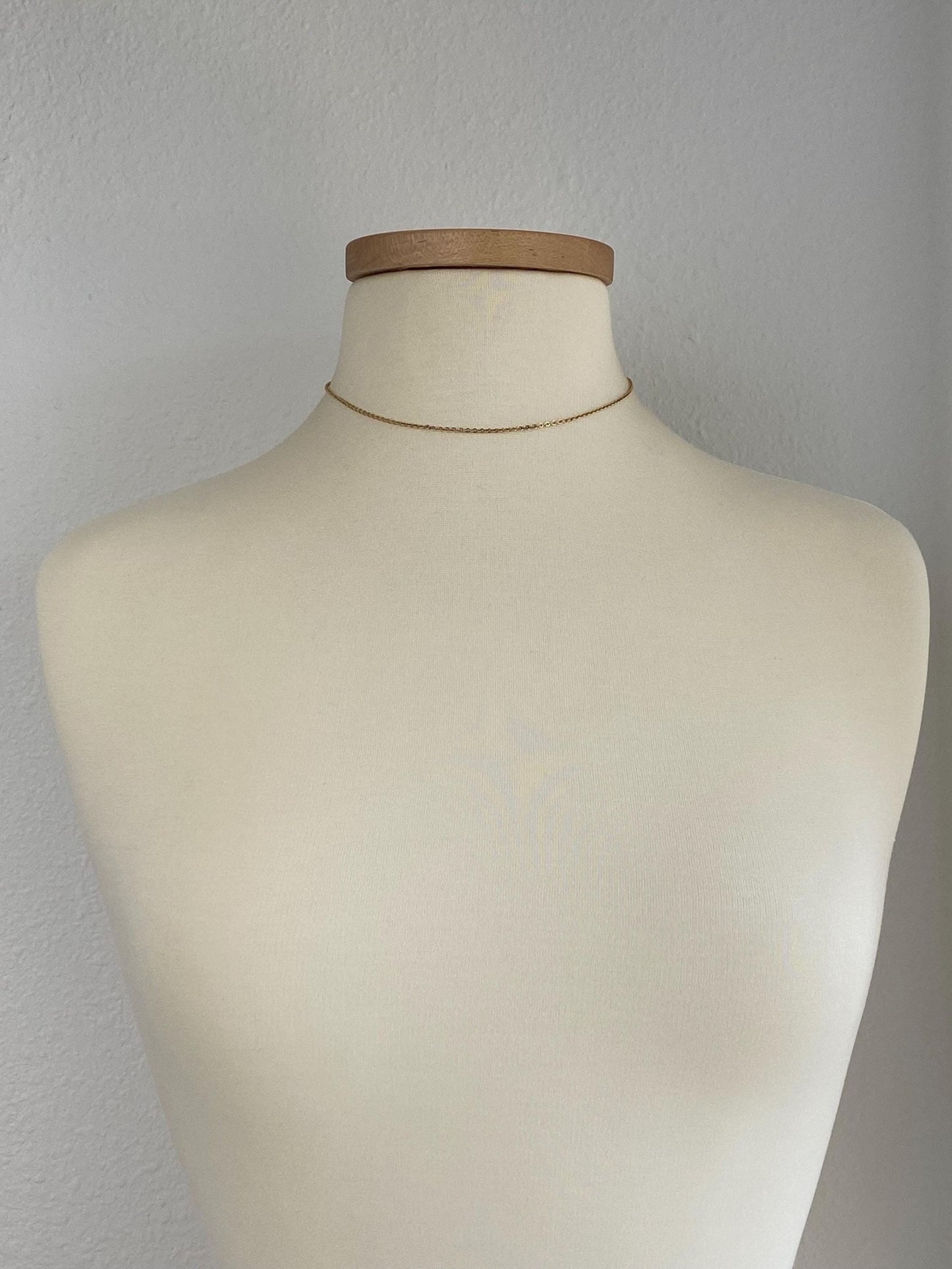 Vintage Solid 10k Yellow Gold Rolo Chain Necklace - 15.5 inches