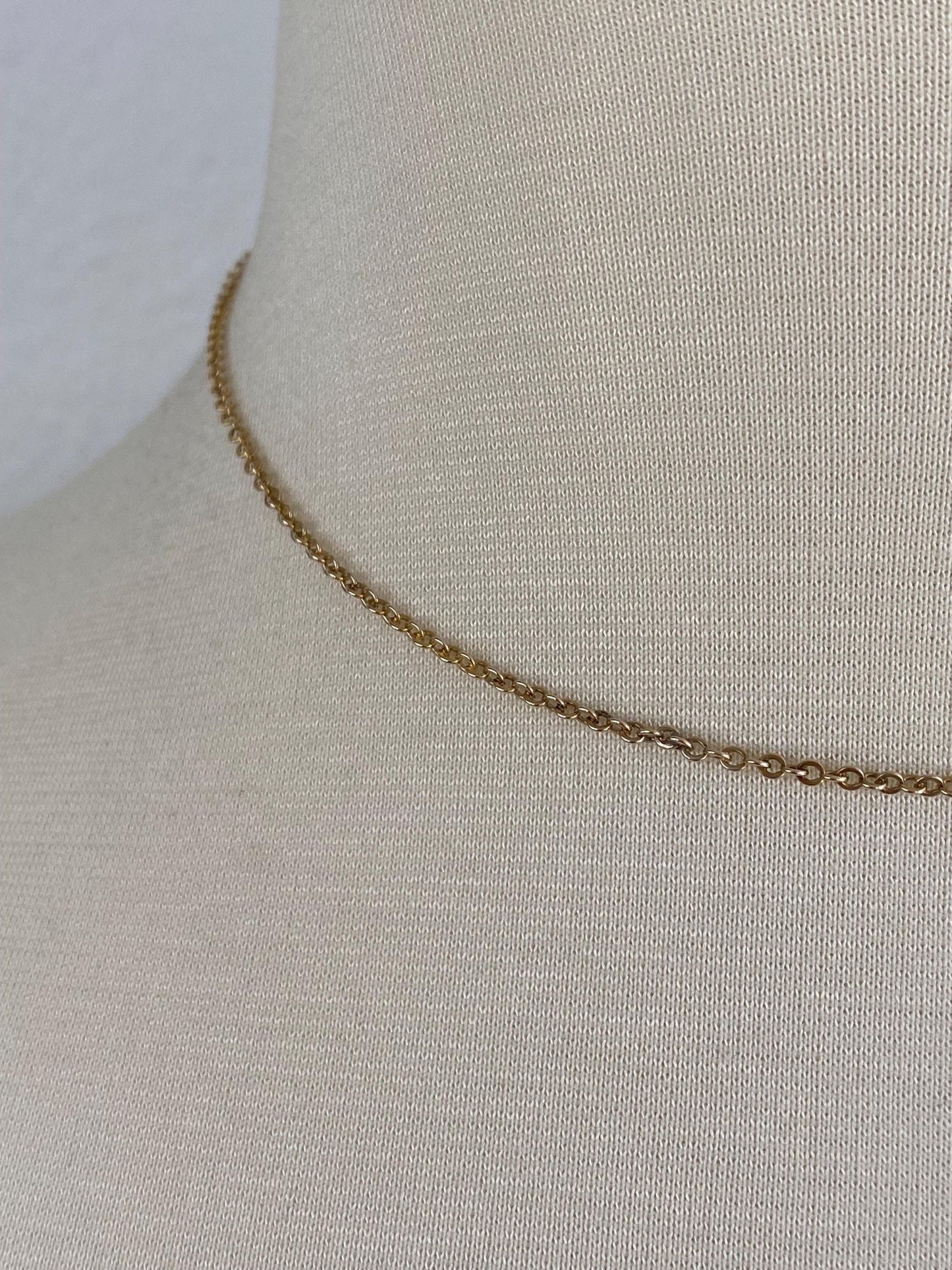 Vintage Solid 10k Yellow Gold Rolo Chain Necklace - 15.5 inches