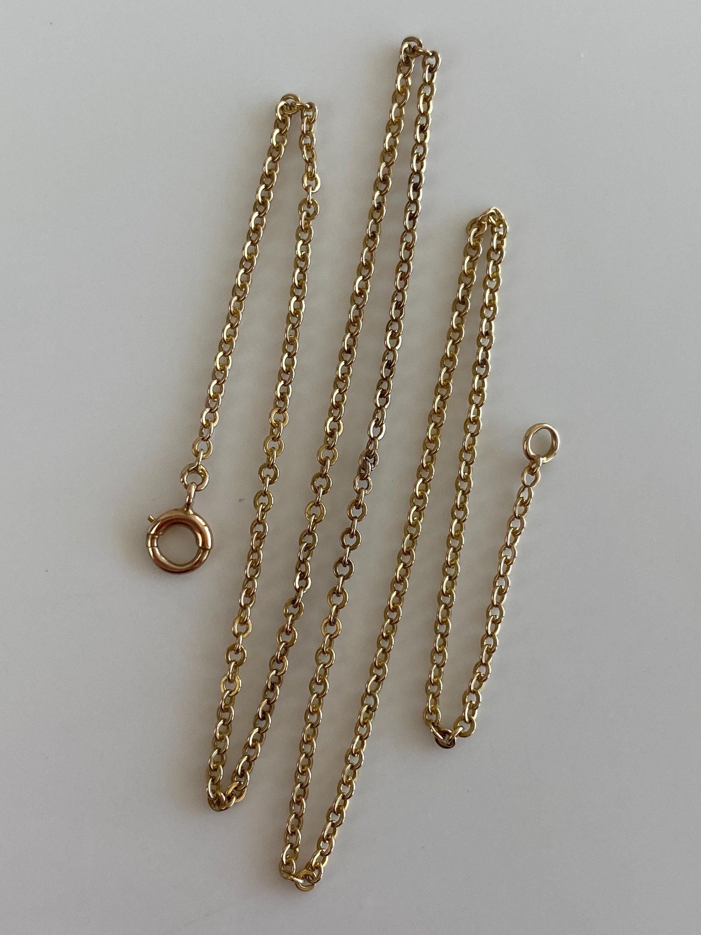 Vintage Solid 10k Yellow Gold Rolo Chain Necklace - 15.5 inches