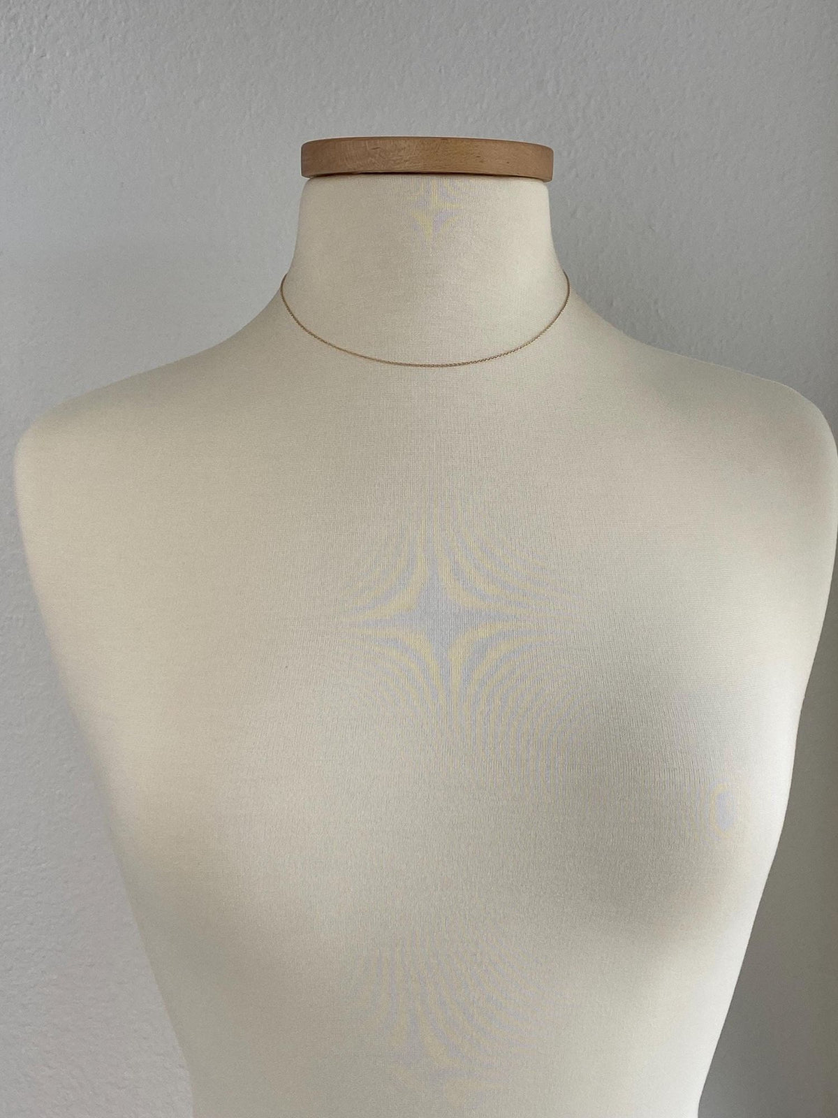 Vintage Solid 14k Yellow Gold Dainty Rolo Chain Necklace - 16 inches