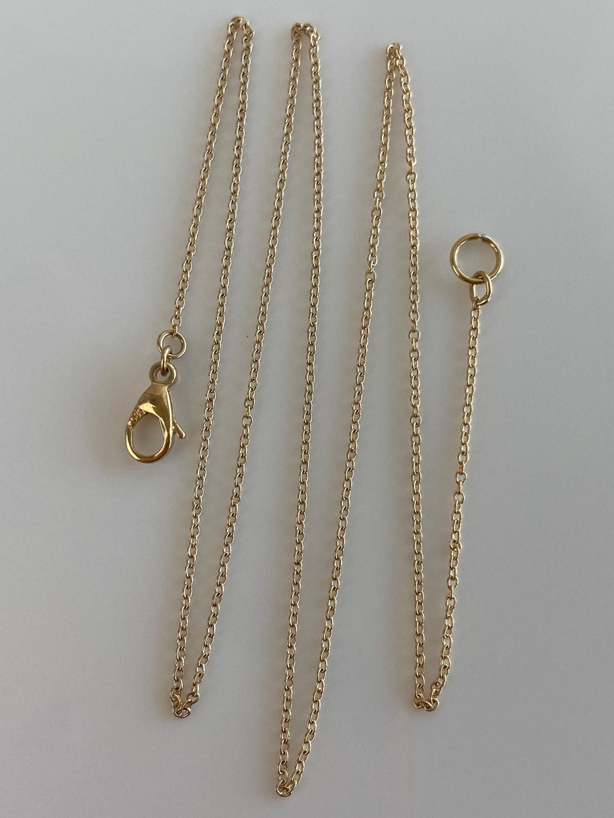 Vintage Solid 14k Yellow Gold Dainty Rolo Chain Necklace - 16 inches