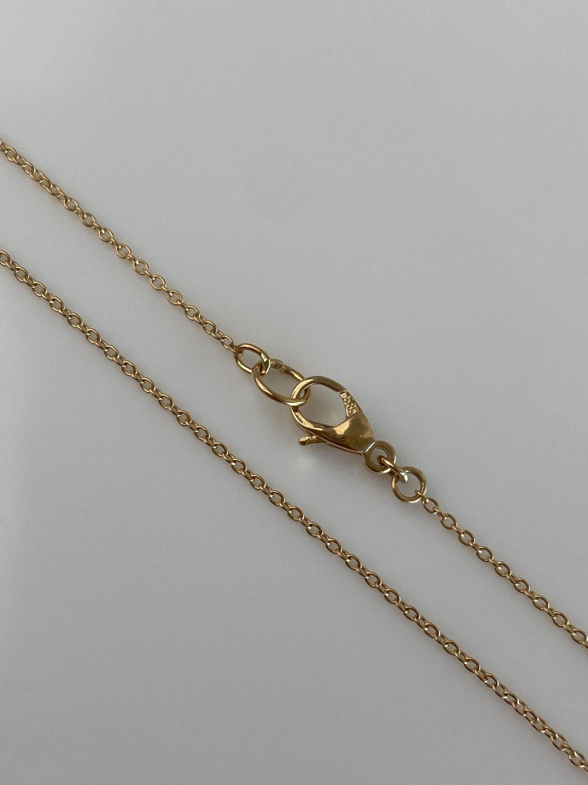 Vintage Solid 14k Yellow Gold Dainty Rolo Chain Necklace - 16 inches