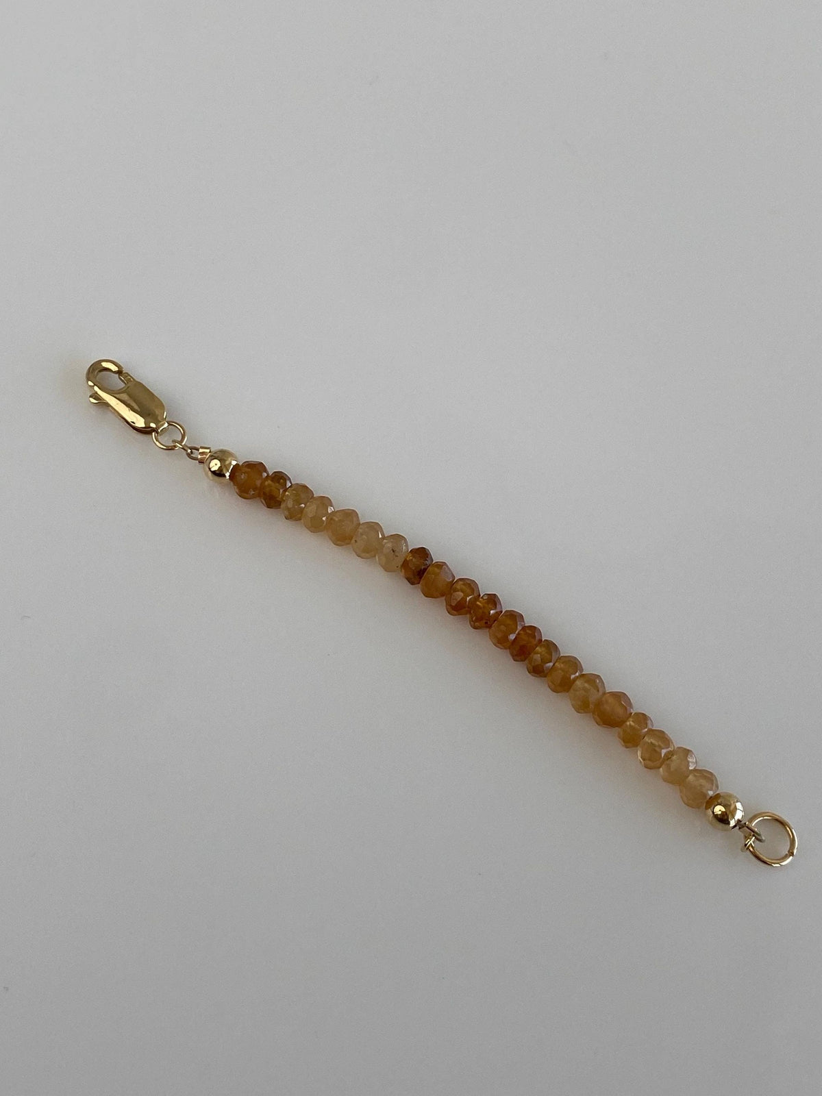 Vintage Solid 14k Yellow Gold Citrine Beads Extender - 3.5 inches