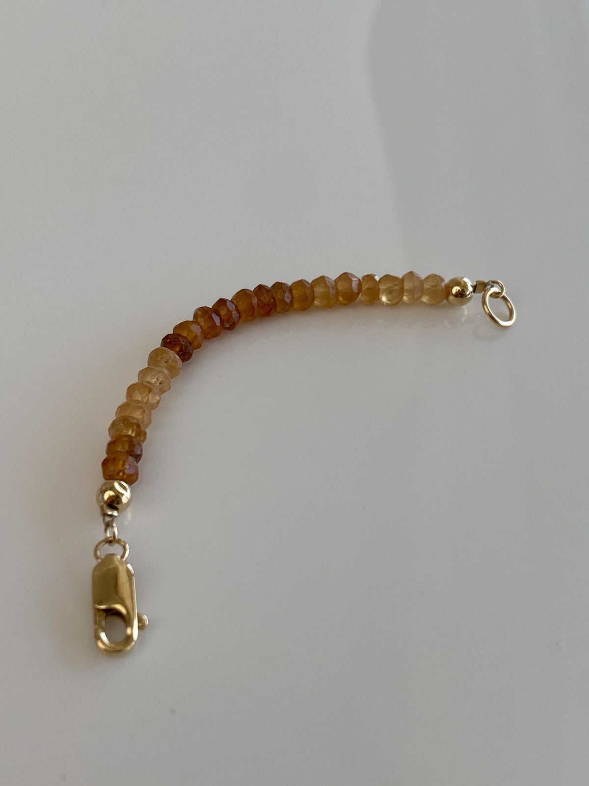 Vintage Solid 14k Yellow Gold Citrine Beads Extender - 3.5 inches