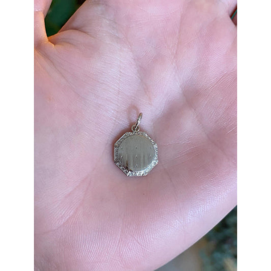 Solid 10k White Gold Lined Cufflink Conversion Charm