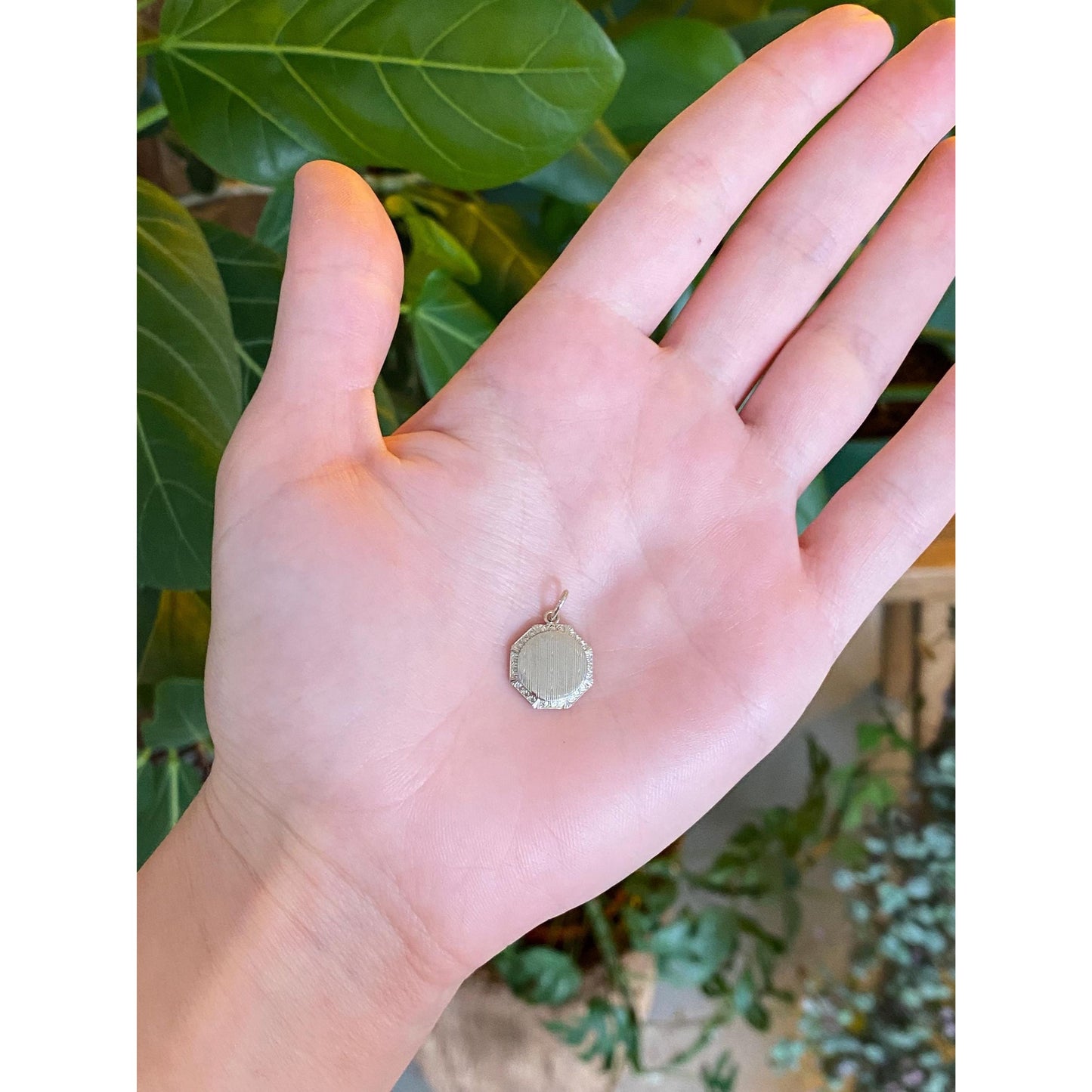 Solid 10k White Gold Lined Cufflink Conversion Charm