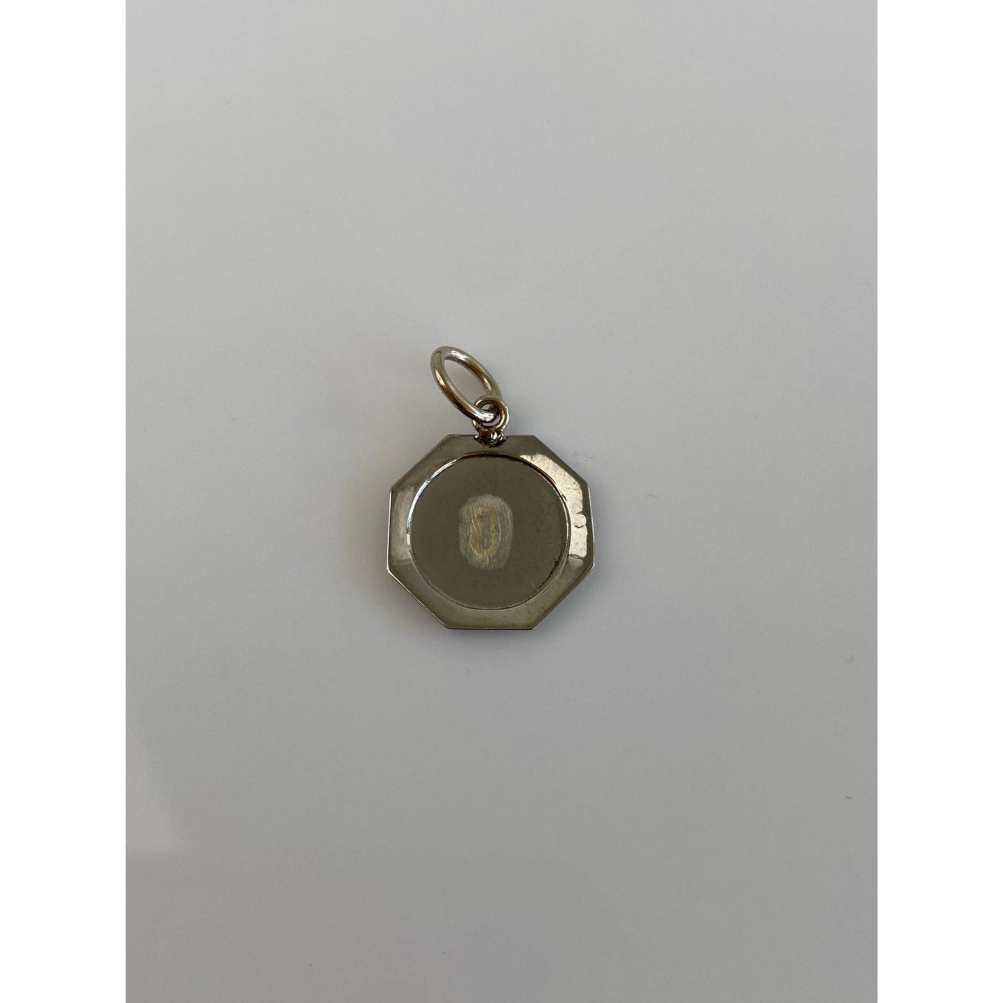 Solid 10k White Gold Lined Cufflink Conversion Charm