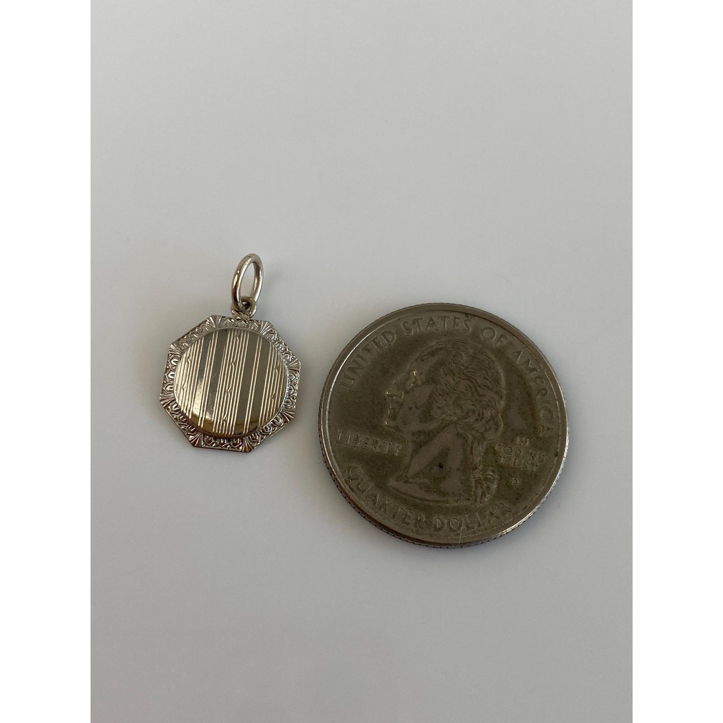 Solid 10k White Gold Lined Cufflink Conversion Charm