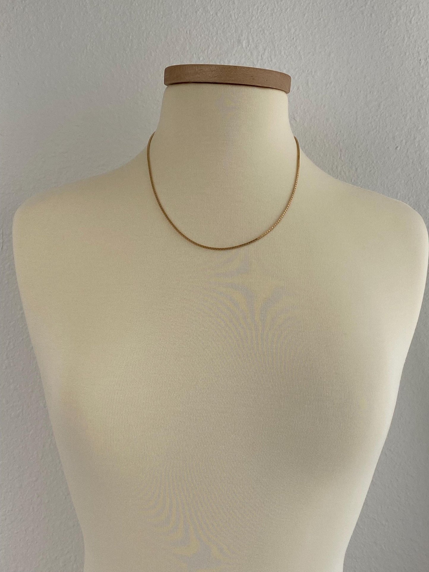 Vintage Solid 14k Yellow Gold Chunky Box Chain Necklace - 20 inches