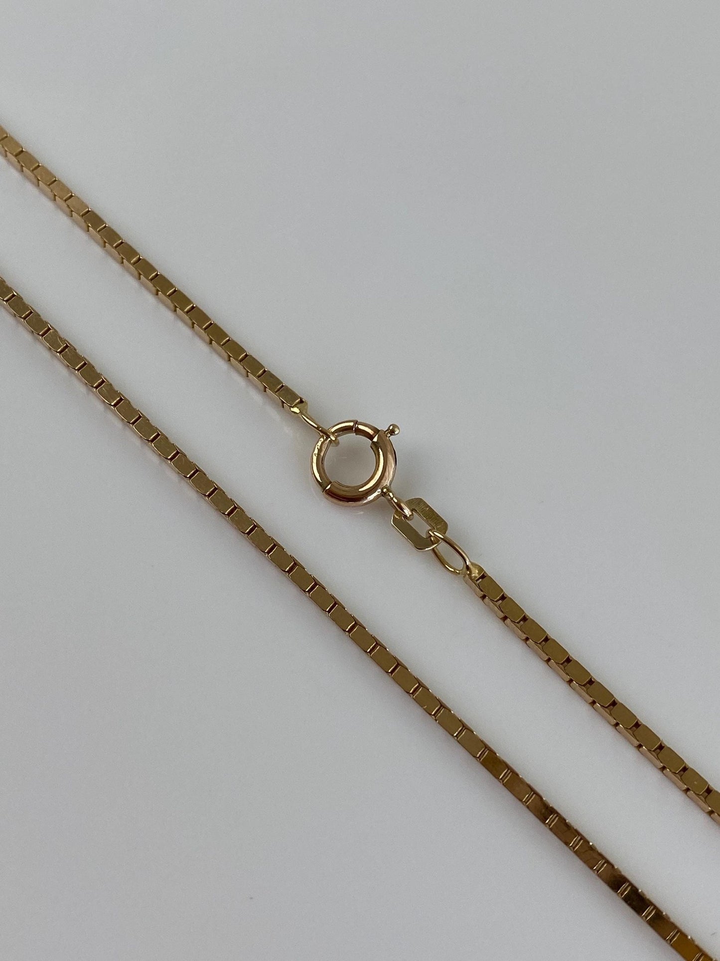 Vintage Solid 14k Yellow Gold Chunky Box Chain Necklace - 20 inches