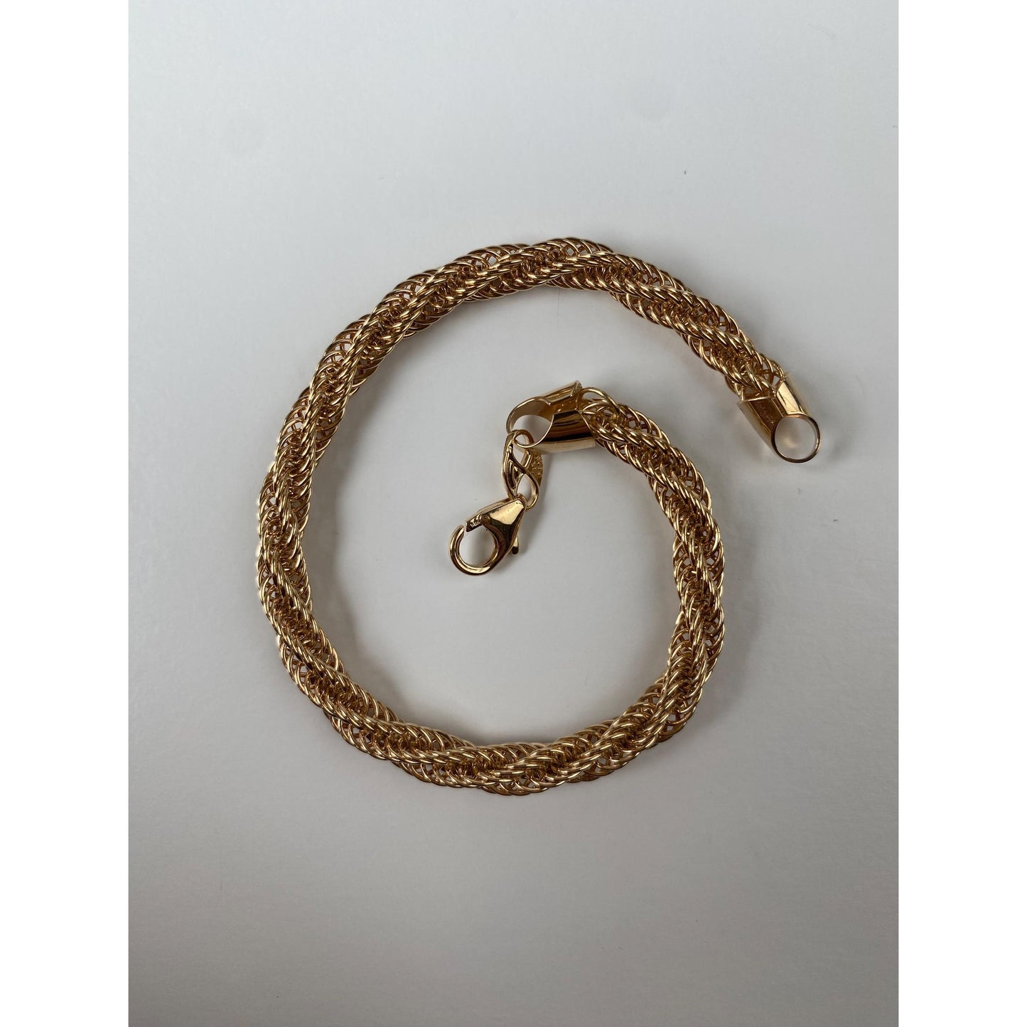 Vintage Solid 14k Yellow Gold Twist Chain Bracelet - 7.5 inches