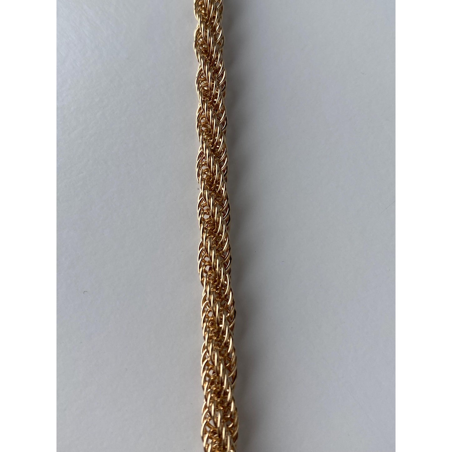 Vintage Solid 14k Yellow Gold Twist Chain Bracelet - 7.5 inches