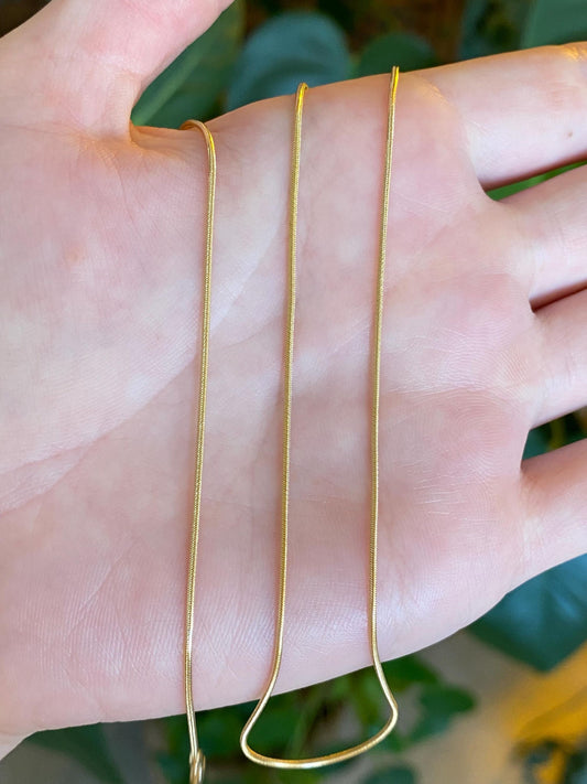 Vintage Solid 14k Yellow Gold Snake Chain Necklace - 18 inches