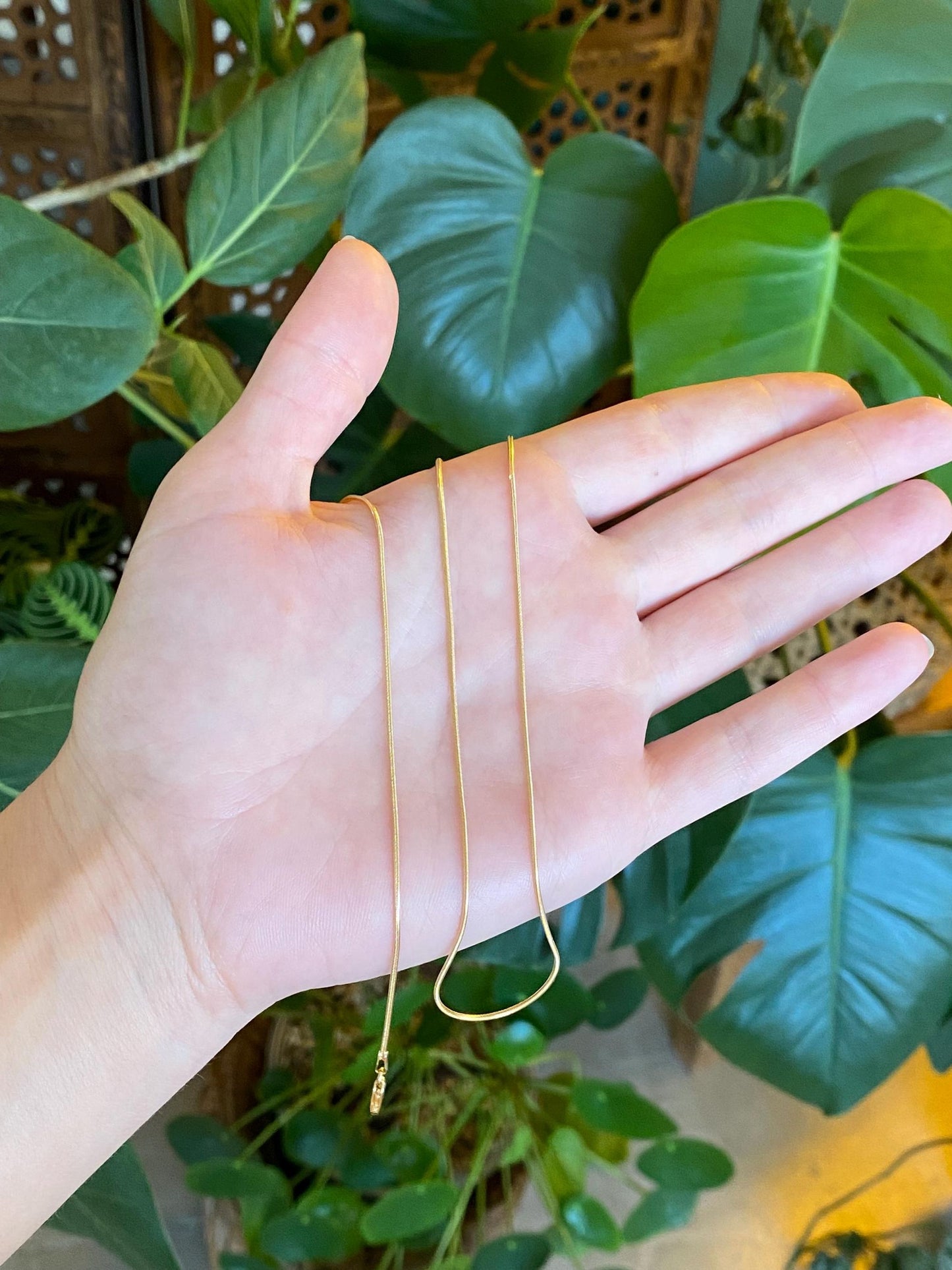 Vintage Solid 14k Yellow Gold Snake Chain Necklace - 18 inches