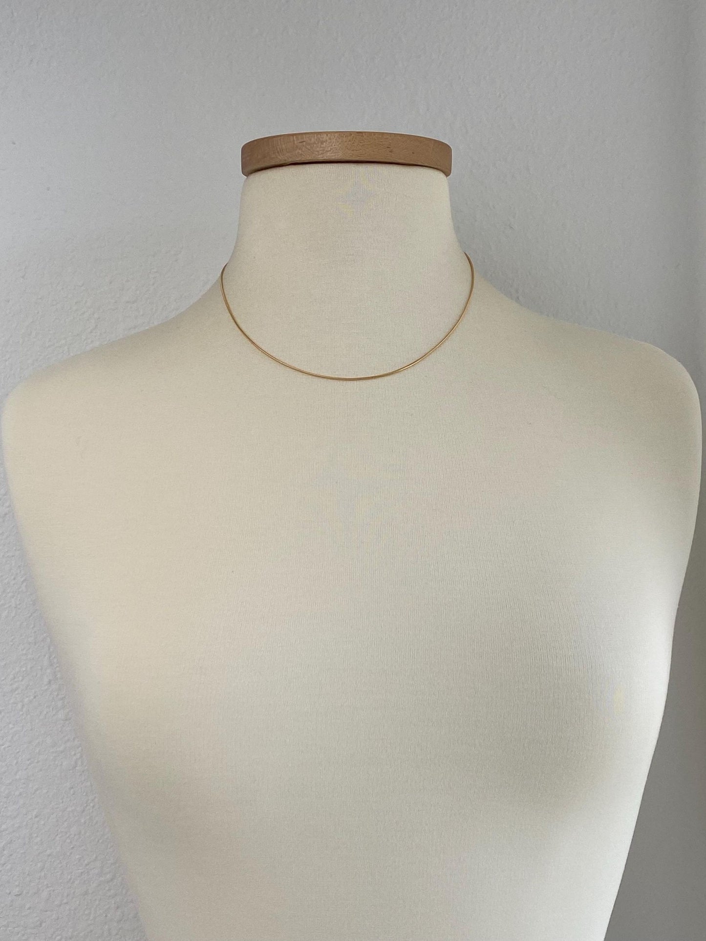 Vintage Solid 14k Yellow Gold Snake Chain Necklace - 18 inches