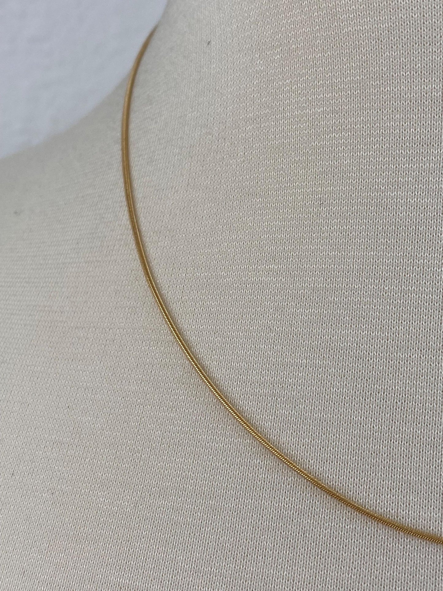 Vintage Solid 14k Yellow Gold Snake Chain Necklace - 18 inches