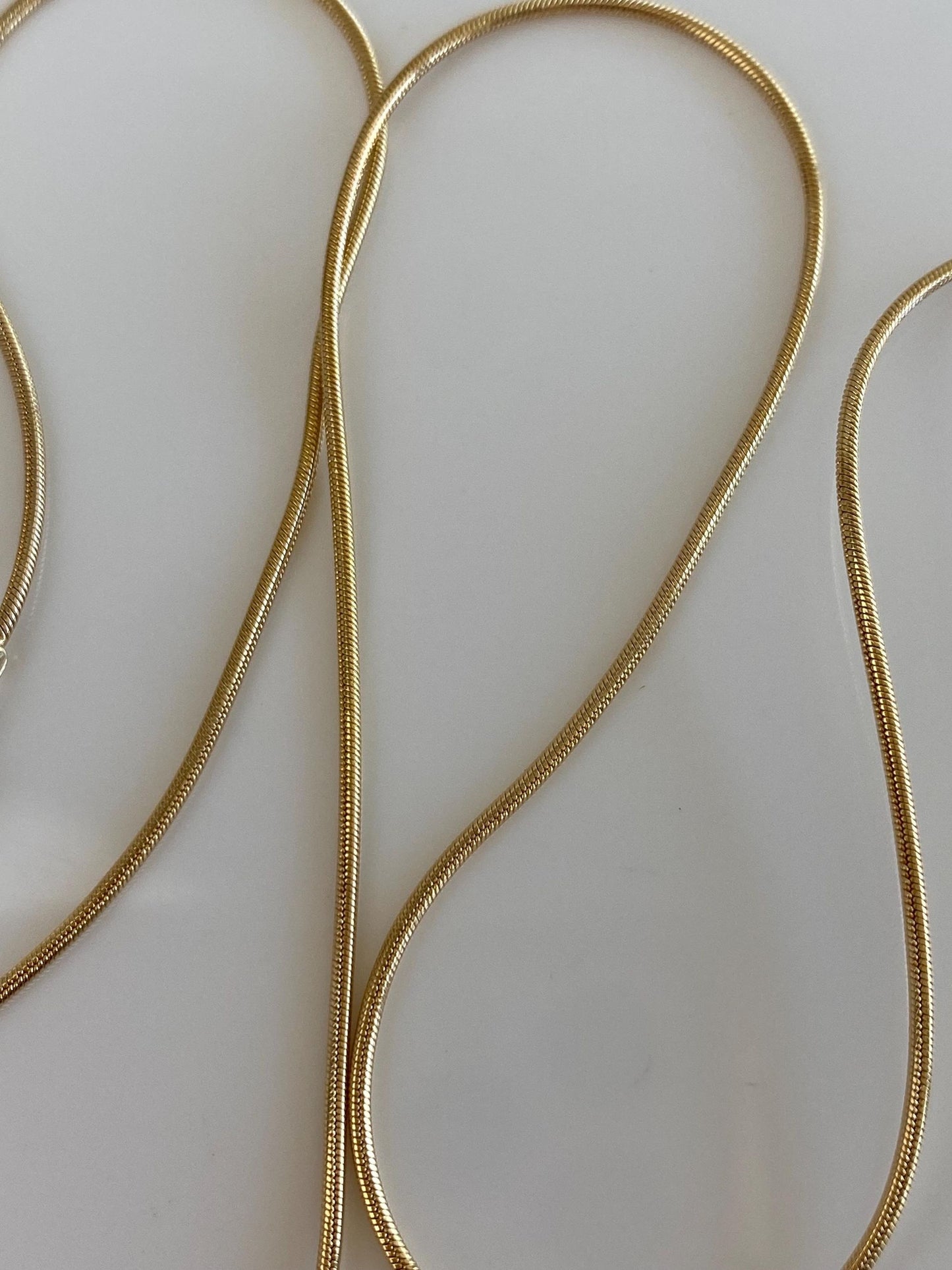 Vintage Solid 14k Yellow Gold Snake Chain Necklace - 18 inches