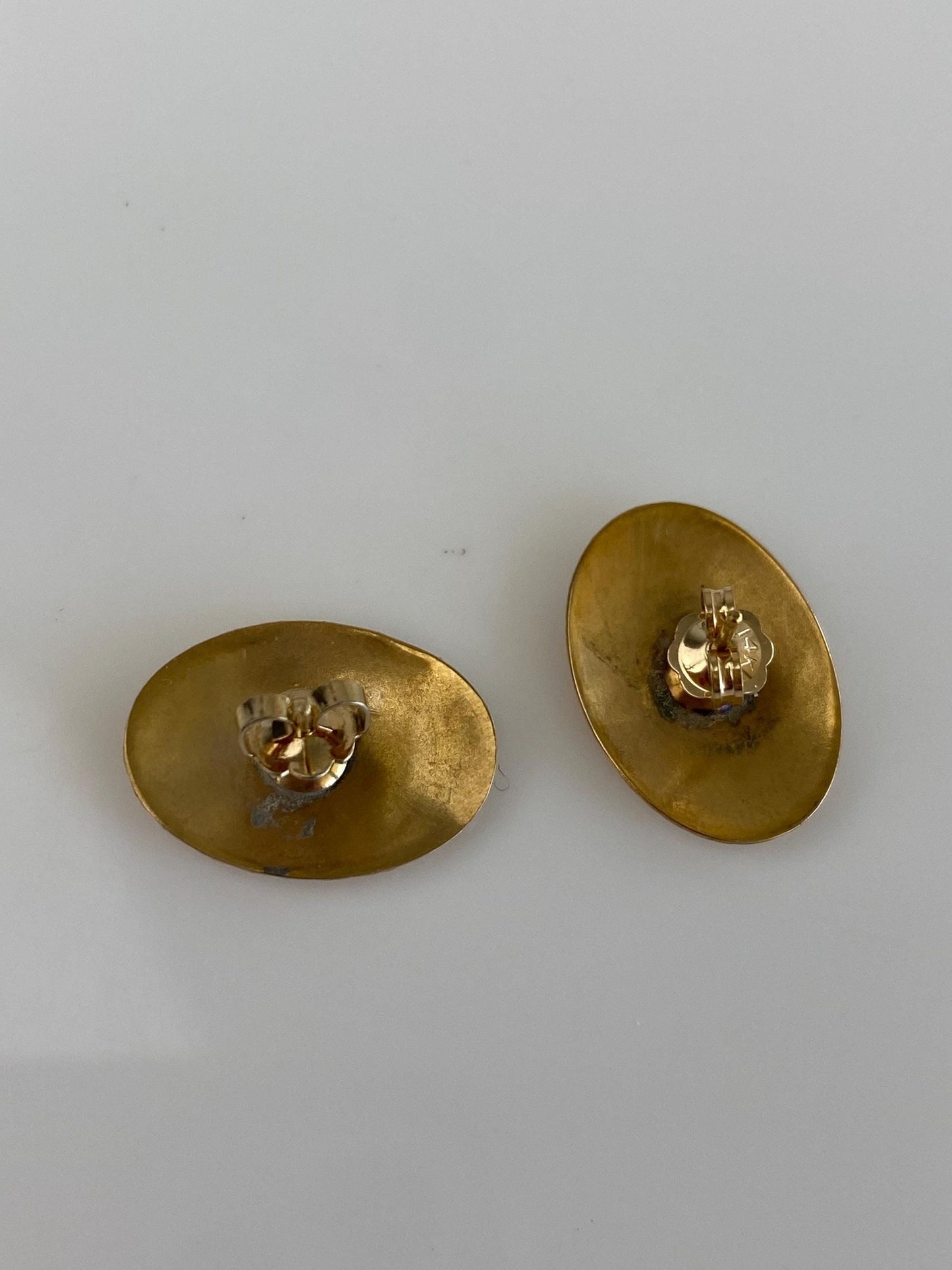 Vintage Solid 10k Yellow Gold Cufflink Stud Earrings