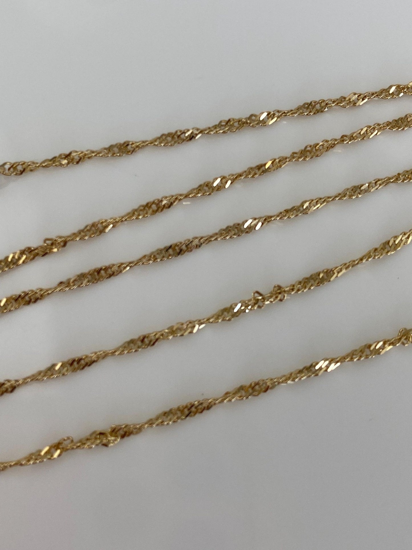 Vintage Solid 14k Yellow Gold Twist Chain Necklace - 15.5 inches