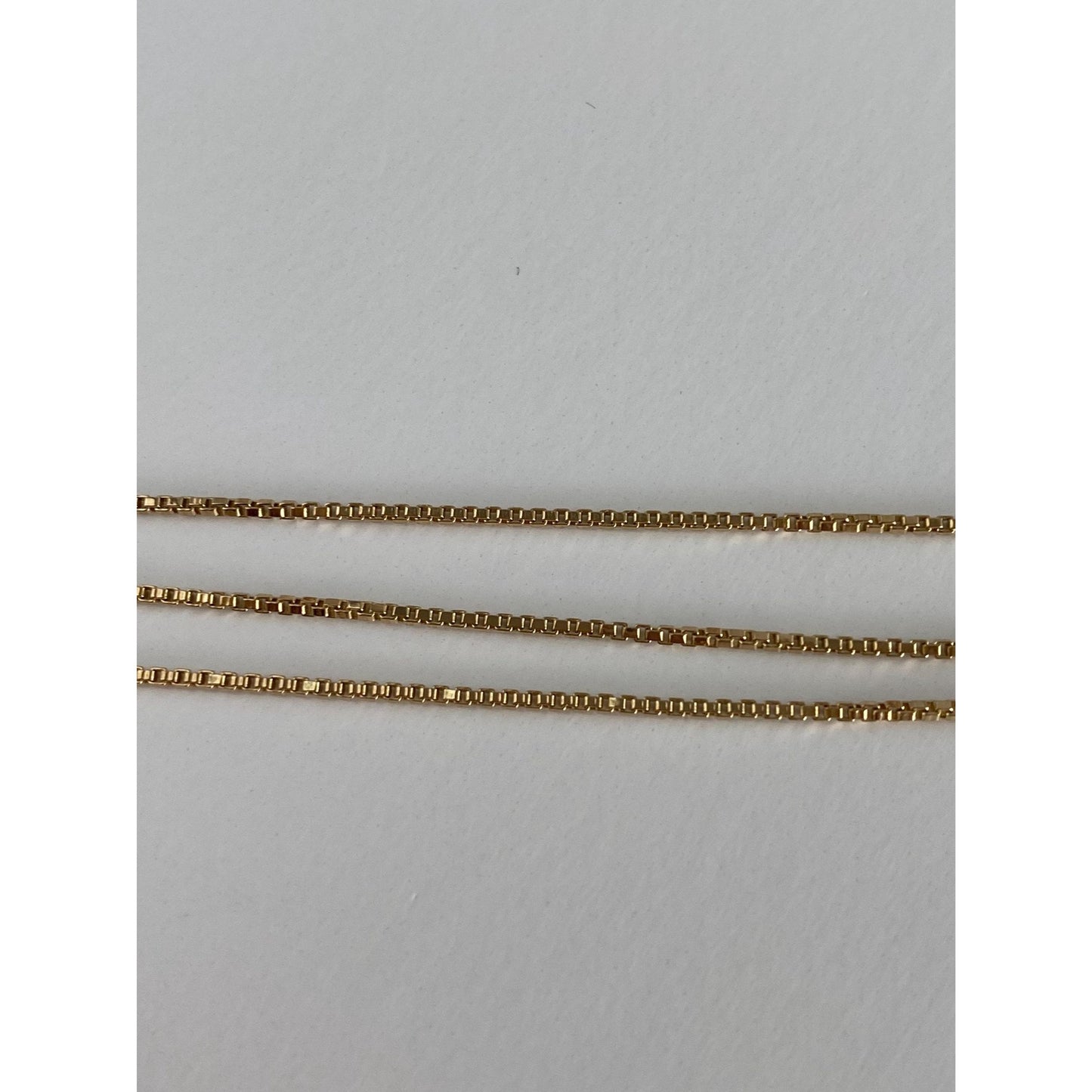 Vintage Solid 14k Yellow Gold Box Chain Necklace - 15.25 inches