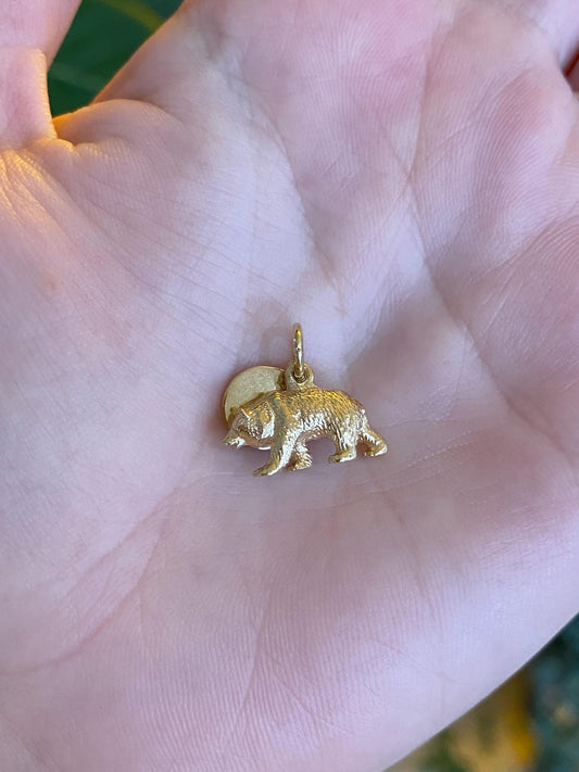 Vintage Solid 14k Yellow Gold Bear Arctic 1959 Charm