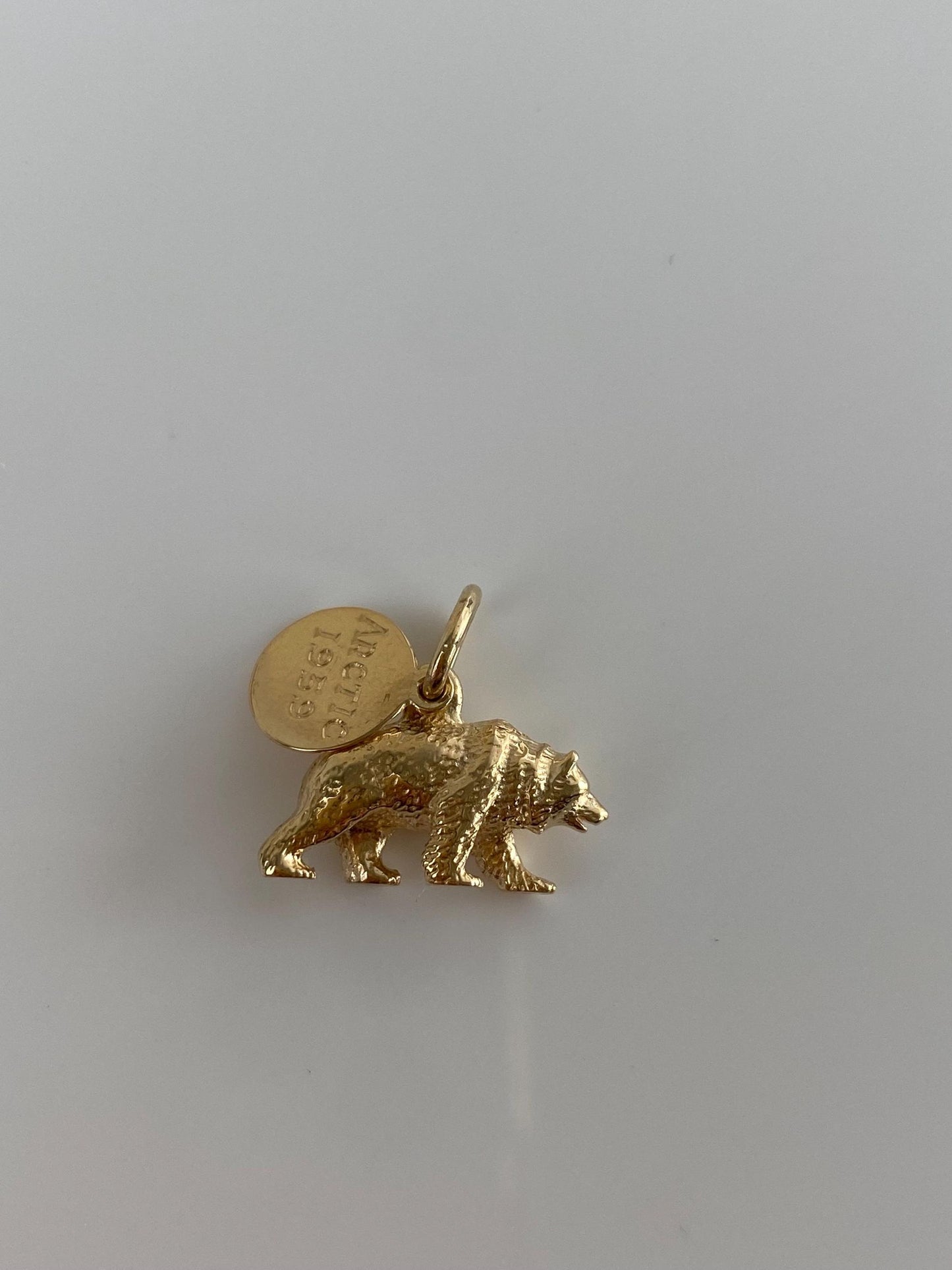 Vintage Solid 14k Yellow Gold Bear Arctic 1959 Charm