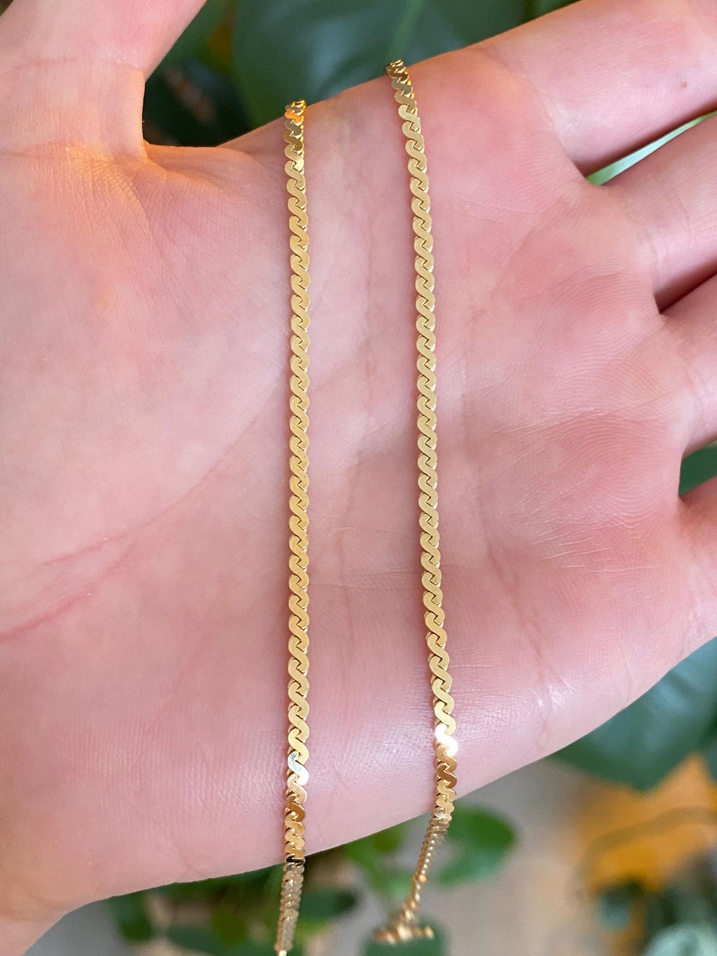 Unoaerre Solid 14k Yellow Gold Chunky Serpentine Chain Necklace - 18 inches