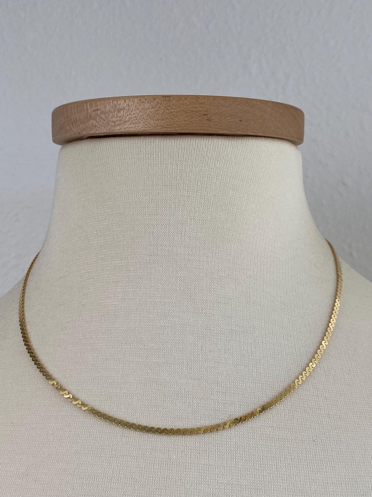 Unoaerre Solid 14k Yellow Gold Chunky Serpentine Chain Necklace - 18 inches
